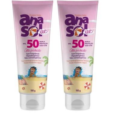 Imagem de Kit 2 Protetor Solar Kids Fps 50 Alta Proteção 100g - Anasol