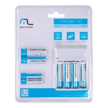 Imagem de Carregador De Pilhas Com 4 Pilhas Aa 2500 Mha E 4 Pilhas Aaa 1000mha C