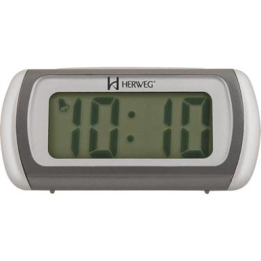 Imagem de Relogio despertador digital herweg 2916-071 cinza, CINZA