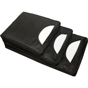 Imagem de Porta Sacola para Balcão 3 Bolsos com Zíper em Nylon Organizador Comercial Preto Reflex