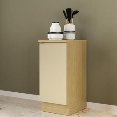 Imagem de Balcão de Cozinha 1 Porta 40cm Elite Yescasa Amarelo/Canary/Off White