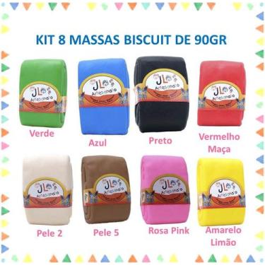 Imagem de Kit 08 Massas De Biscuit Jl Artesanato 90 Gramas