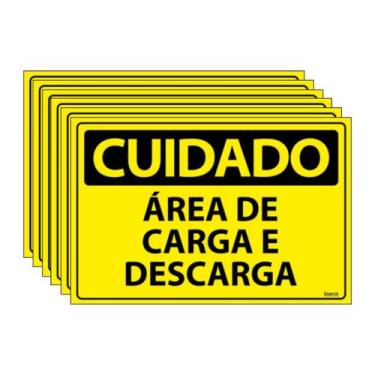 Imagem de Combo 6 Placas De Sinalização Cuidado Área De Carga E Descarga 30x20 E