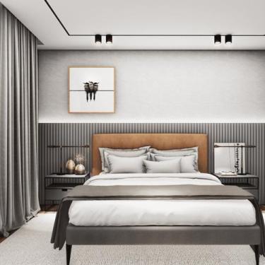 Imagem de Cabeceira para Cama Box Queen 160 x 0,60 cm Detroit Bege - Estofados C