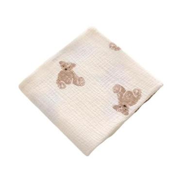 Imagem de Manta De Algodão Muslin 100x100cm Para Bebê Recém-Nascido, Toalha De B