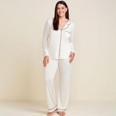 Imagem de Pijama Longo Hope Flora Viscose In26 Off White Feminino