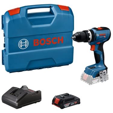 Imagem de Parafusadeira Furadeira Bosch para Uso Profissional GSB 18V-65 com Bateria 2.0Ah e Carregador 13mm 76 Nm Azul 18V