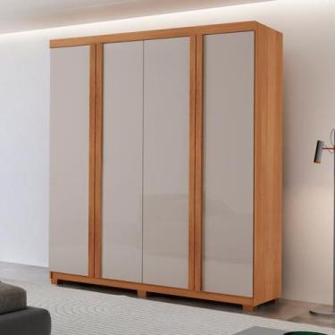 Imagem de Guarda Roupa Casal Severo 100% MDF 4 Portas e 2 Gavetas com Pés Yescas