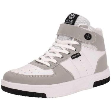 Imagem de Tênis masculino cano alto alpha 3 ollie 400, Branco, Cinza, 39