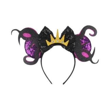 Imagem de Tiara De Orelhas De Rato Para Mulheres Com Lantejoulas E Laço, Acessór