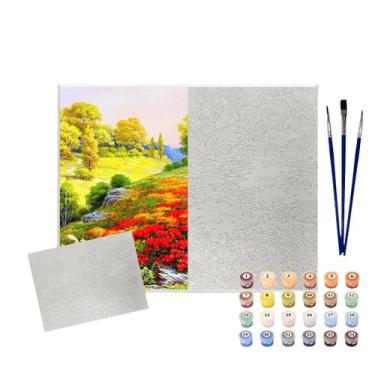 Imagem de Pintura Numerada Arte Terapia 40X50cm Paisagem de Campo - Sinoart