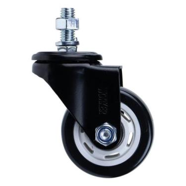 Imagem de Rodízio Parafuso De Poliuretano 150mm Preto Worker 6 Polegadas