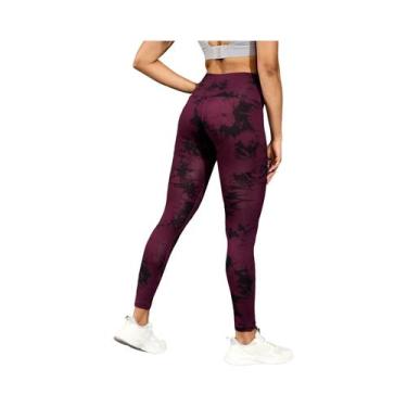 Imagem de Leggings Femininas De Cintura Alta Tie Dye Super Macias E Não Transpar