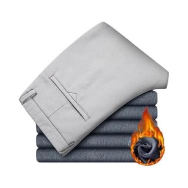 Imagem de Calças Masculinas De Inverno Quentes E Confortáveis, Estilo Casual De 