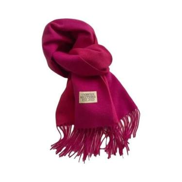 Imagem de Cachecol De Cashmere Dupla Face Quente Com Franjas Em Diferentes Cores