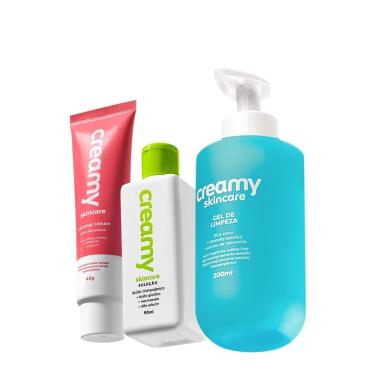 Imagem de Kit de Skincare Gel de Limpeza Calming Cream Ácido Tranexâmico Limpeza Profunda Clareamento 200ml 40g 90ml Creamy