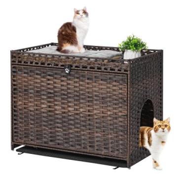 Imagem de Casa para Caixa de Areia Honiakaka com Porta de Rattan