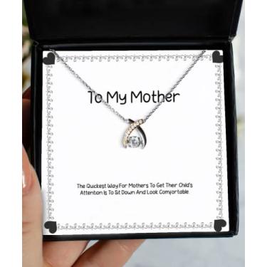 Imagem de SpreadPassion Presentes engraçados para mãe, a maneira mais rápida para as mães para chamar a atenção de seus filhos é o melhor colar de dança de espinha de sorte para mãe da filha