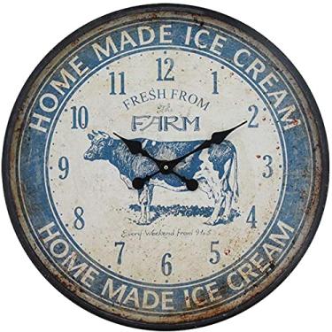 Imagem de Relógio de parede Animal criativo Ferro Forjado Retro Criativo Decoração de Casa Relógio Preciso, Vermelho (Color : Blue)