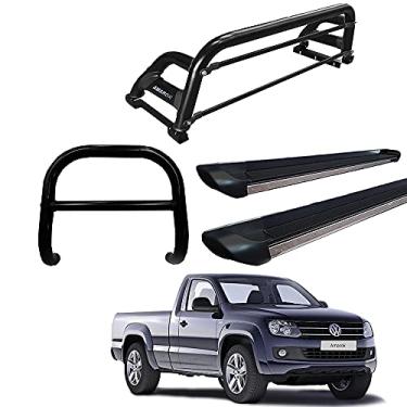 Imagem de Kit Quebra Mato + Estribo PRETO B + Santo H2 AMAROK CS PRETO