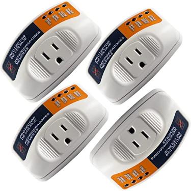 Imagem de BXST Um plugue de tomada no protetor de tensão para Casa Protege Contra Alta e Baixa Tensão Protetor de Sobretensão para Frigorífico/TV/PC 120V 1800W (Pacote com 4)