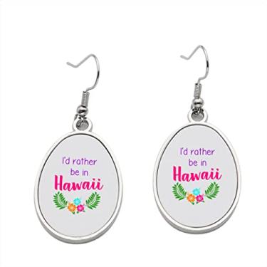 Imagem de Brinco I'd Rather be in Hawaii - Brincos com pingente para meninas - Presente de festa de aniversário dos namorados