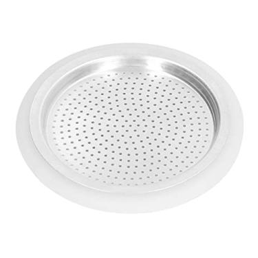 Imagem de Disco de Filtro de Café, Disco de Filtro de Café LaváVel Com Furos Uniformes Universais, AlumíNio ReutilizáVel Com Anel (3 porções)
