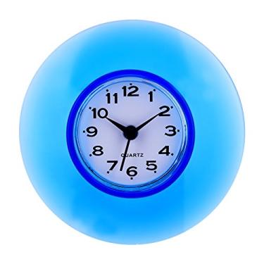 Imagem de Relógios de parede, relógios de quartzo de cimento plástico, à prova d'água para banheiro, cozinha, sala de estar Home(azul)