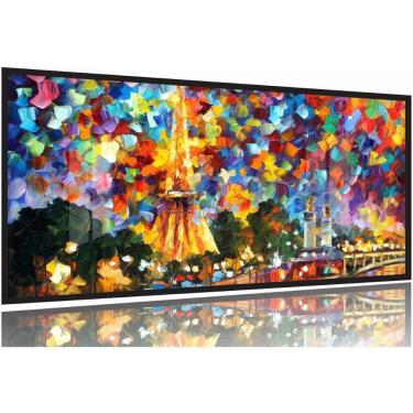 Imagem de Quadro Decorativo estilo Pintura a óleo Torre 130x60 Moldura Preta 2x2