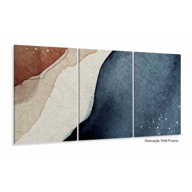 Imagem de Quadro Decorativo Abstrato Areia Sala Quarto 3 peças 120x60