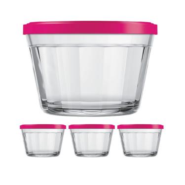 Imagem de Kit Pote Copo Americano C/Tampa Cor Sortida 600ml Nadir 3Un