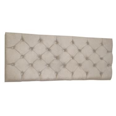 Imagem de Cabeceira Painel Capitonê Casal 1,40m Jade Suede - Pallazio Cor Bege