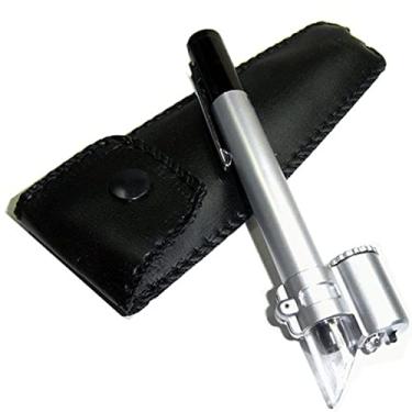 Imagem de ZTBH Kit de acessórios para microscópio 50X Microscópio de bolso de vidro LED, com lâmpadas de microscópio Slides