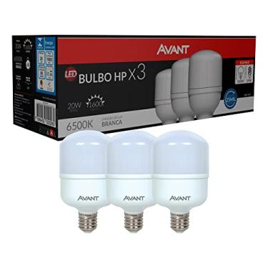 Imagem de Kit Lâmpada Bulbo HP LED, 3 unidades, 20W, Luz branca 6500K, soquete E27, Bivolt, Avant