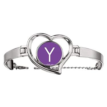 Imagem de N/A N/A Bracelete Chestry Elements período de transição de metais ítrio Y pulseira coração joia pulseira de arame, medium, metal