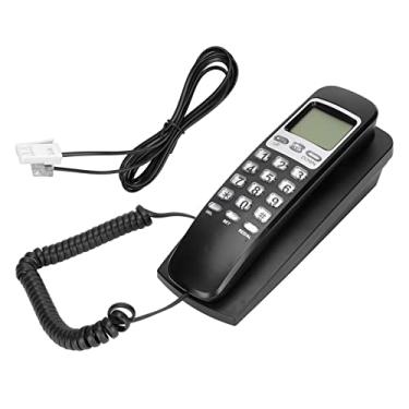 Imagem de Telefone de parede, rediscagem, identificador de chamadas, telefone fixo, portátil preto