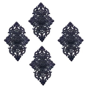 Imagem de Kit 4 Florões Grande Ornamento de Ferro Decoração 57x38cm