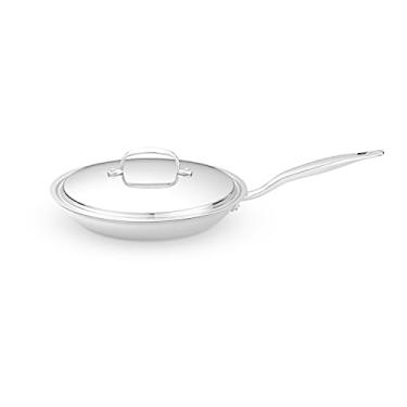 Imagem de Heritage Steel Frigideira de 26 cm com tampa | Feita nos EUA | Série Titanium | Frigideira 316Ti com alça Stay Cool | Panela de aço inoxidável totalmente revestida com estrutura de 5 camadas | Pronto