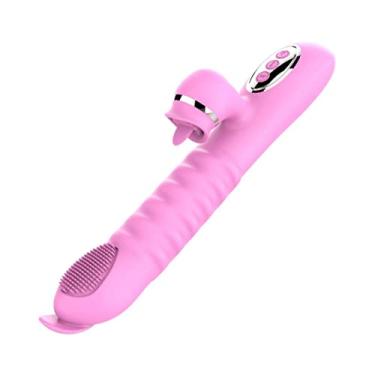Imagem de Vibrador Realista de Silicone 10 Velocidades Vibração Telescópica de Coelho Estimulador de Ponto g e Clitóris Brinquedos Sexuais Erótico Zatla