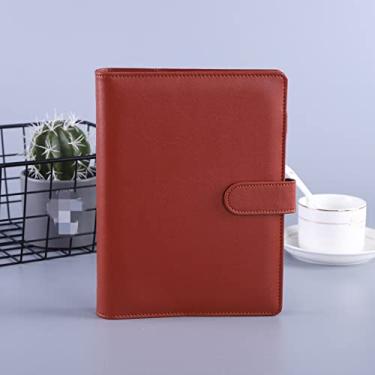 Imagem de A6/A5 PU de couro DIY capa de caderno agenda agenda planejador capa papel papelaria escolar, marrom, A5
