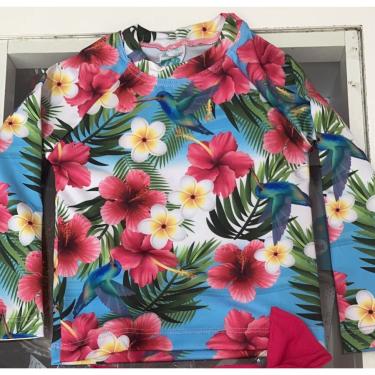 Imagem de Camiseta infantil fps 50 estampa floral meninas 10 a 12 anos