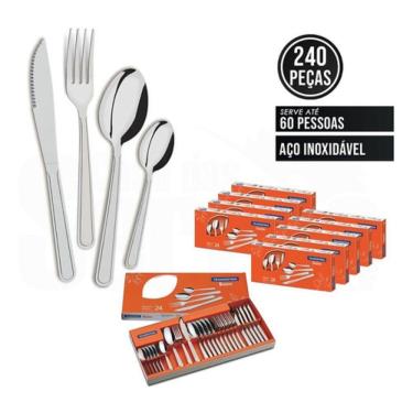 Imagem de Faqueiro 24 Peças Buzios Inox 23799071 Tramontina - Kit C/10