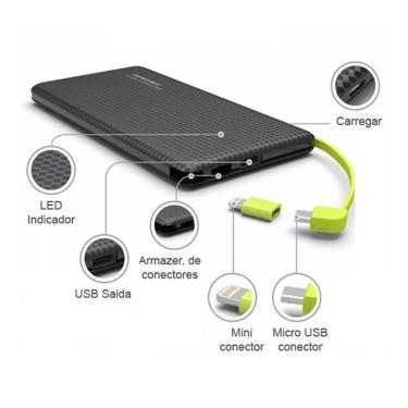 Imagem de Carregador Portátil PowerBank 10000mah Conector Type C