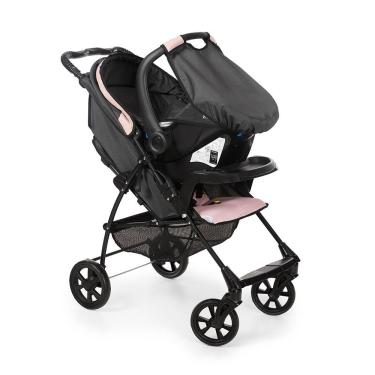 Imagem de Carrinho de Bebê Romano Travel System até 15kg + Bebê Conforto Coccon até 13kg Preto/Rosa Galzerano