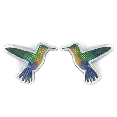 Imagem de Ímãs para Porta de Tela Hummingbird (16,5 x 15,2 cm) Decorativos Holográficos Songbird Ímãs (2 peças/lote) para Lanai Screen Patio Door Magnet