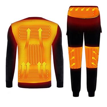 Imagem de Yajun Conjunto de roupa íntima quente para ciclismo calça térmica feminina lavável roupa de base esportiva para esqui corrida caminhadas, M (155-165M/45-52KG)