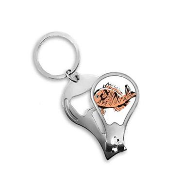 Imagem de Cortador de unhas com desenho animal peixe abridor de chave tesoura