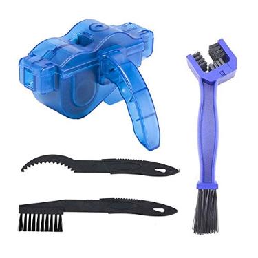 Imagem de Fdrirect Kit de limpeza de corrente de bicicleta, ferramenta de escova de limpeza para limpeza de corrente de bicicleta 4PCS, adequada para todos os tipos de bicicletas