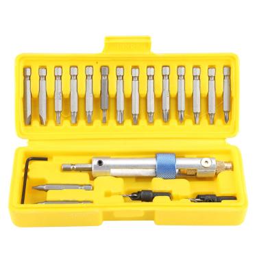 Imagem de Conjunto de brocas multi-chave de fenda com 20 peças, versão atualizada, diferentes tipos, metal, portátil, cores sortidas com caixa de armazenamento de plástico