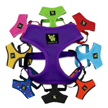 Imagem de (Large, Purple) - EcoBark Classic Dog Harness Soft Gentle No Pull & No Choke Dog Harnesses Double Padded Halter Ultra Cushioned Walking Breathable Mesh Dog Vest for Puppies XS Small Medium Large Dogs in 10 Colours